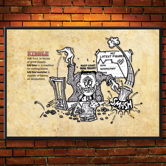 Kibble Cartoon Art Print