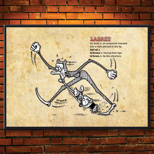 Labret Cartoon Art Print