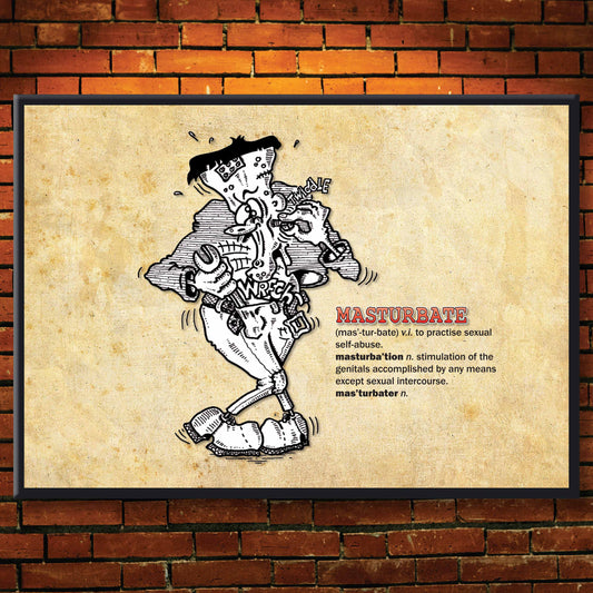 Masturbate Cartoon Art Print