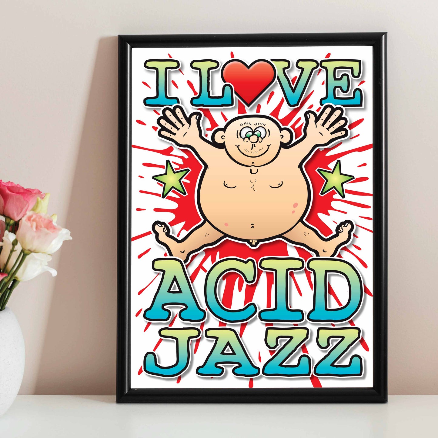 Acid Jazz Art Print / Love Music Poster / Wall Décor / Rock Guru