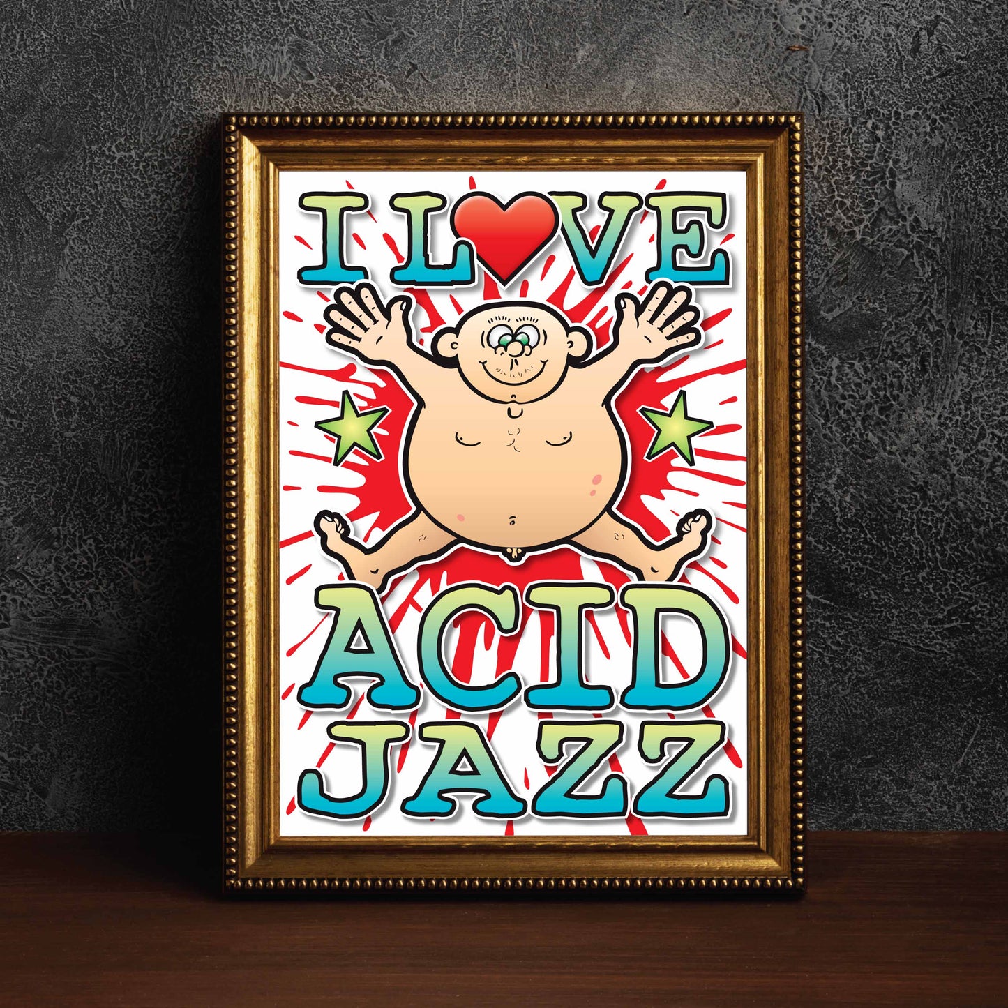 Acid Jazz Art Print / Love Music Poster / Wall Décor / Rock Guru