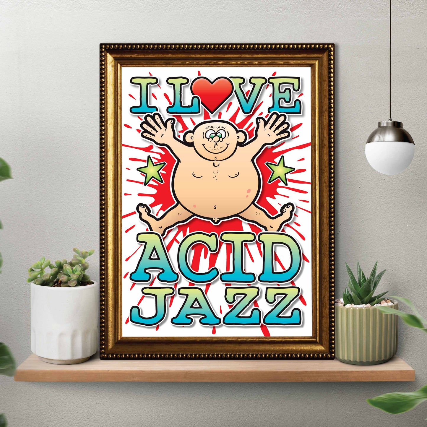 Acid Jazz Art Print / Love Music Poster / Wall Décor / Rock Guru