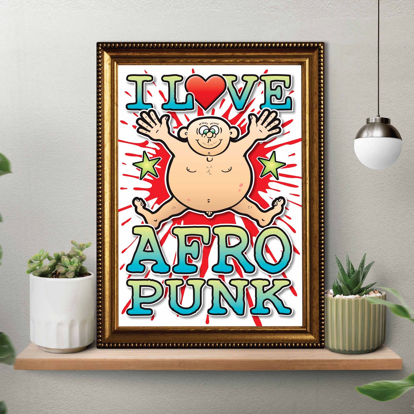 Afro Punk Art Print / Love Music Poster / Wall Décor / Rock Guru
