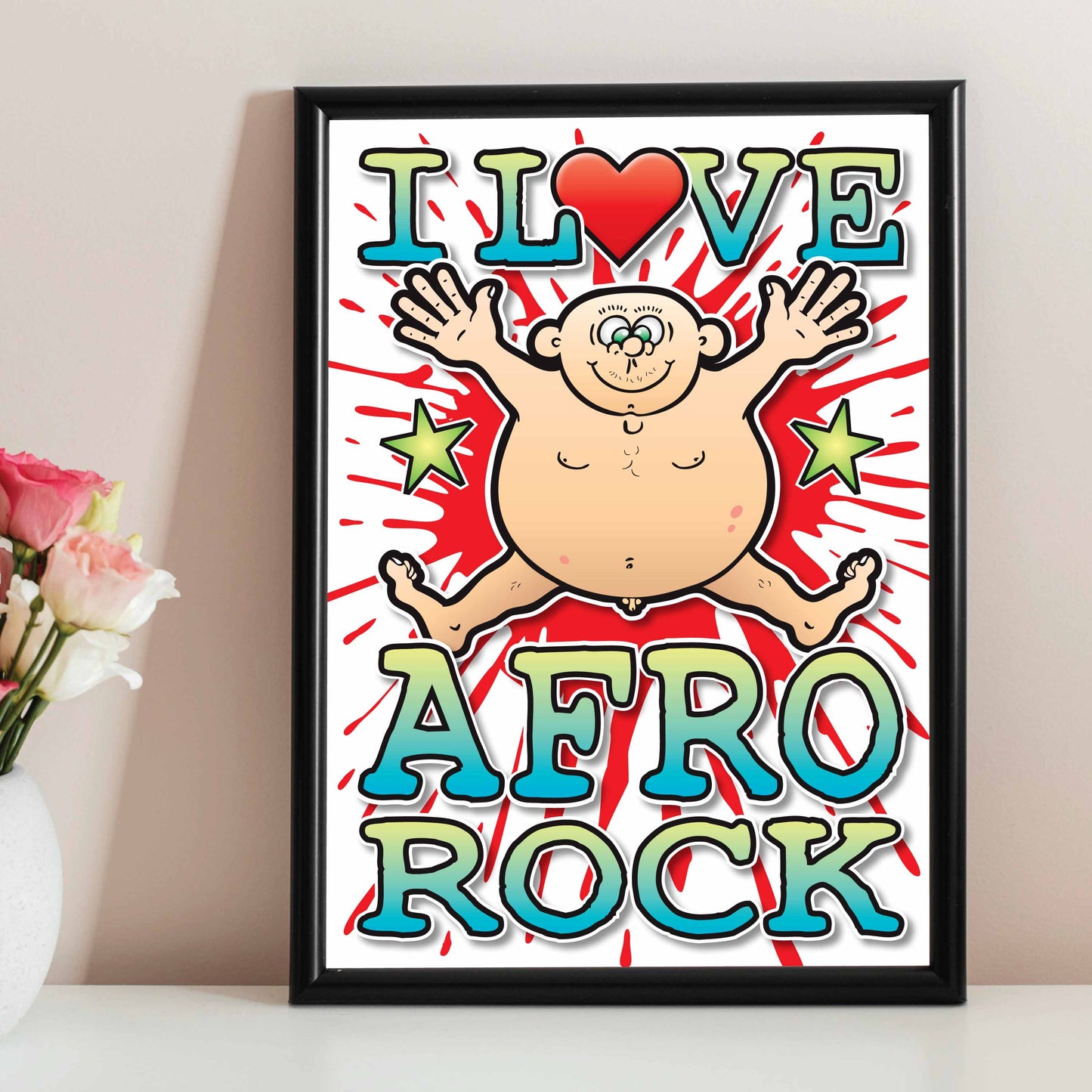 Afro Rock Art Print / Love Music Poster / Wall Décor / Rock Guru