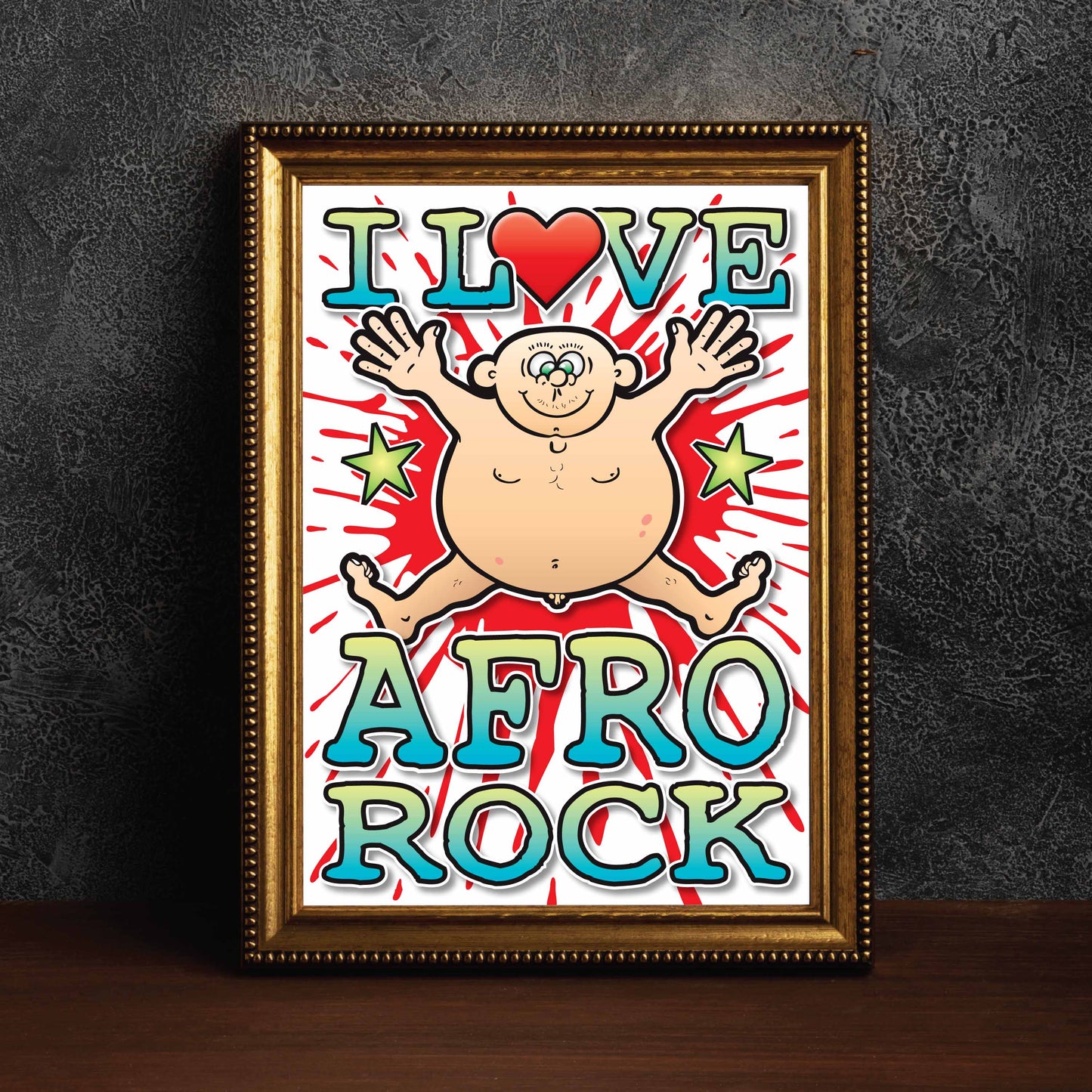 Afro Rock Art Print / Love Music Poster / Wall Décor / Rock Guru
