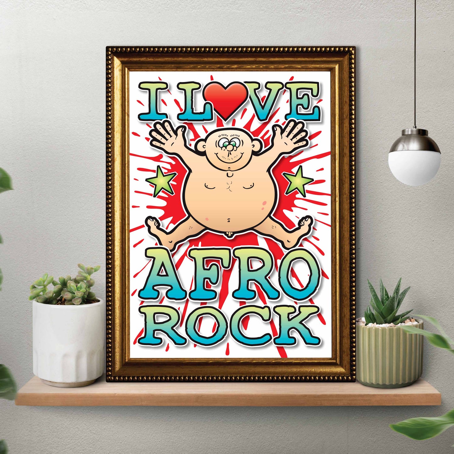 Afro Rock Art Print / Love Music Poster / Wall Décor / Rock Guru