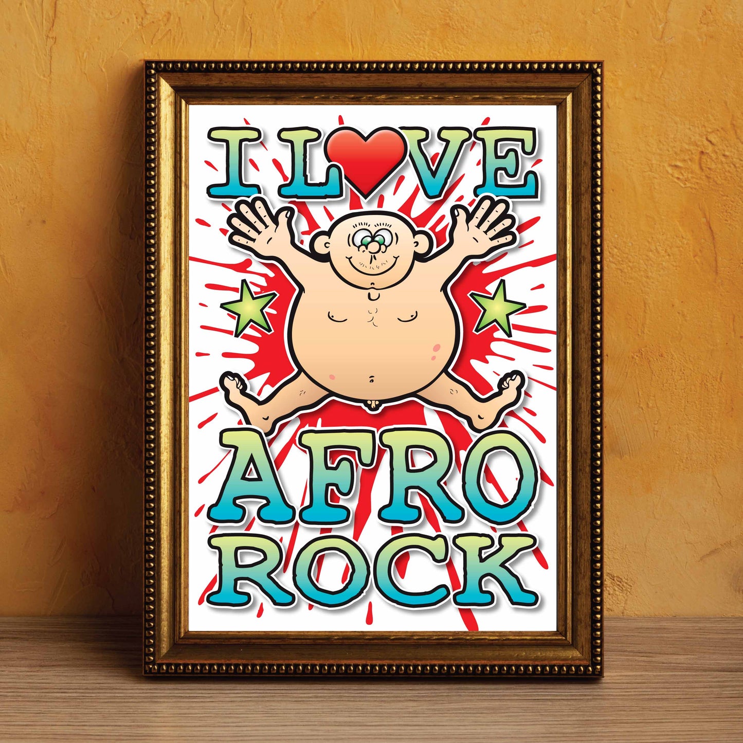 Afro Rock Art Print / Love Music Poster / Wall Décor / Rock Guru