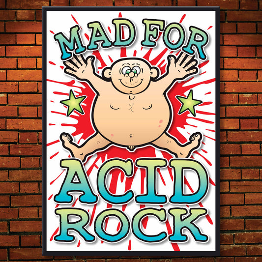 Acid Rock Art Print / Mad For Music Poster / Wall Décor
