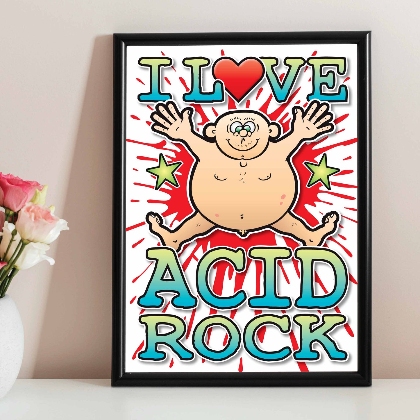 Acid Rock Art Print / Love Music Poster / Wall Décor / Rock Guru