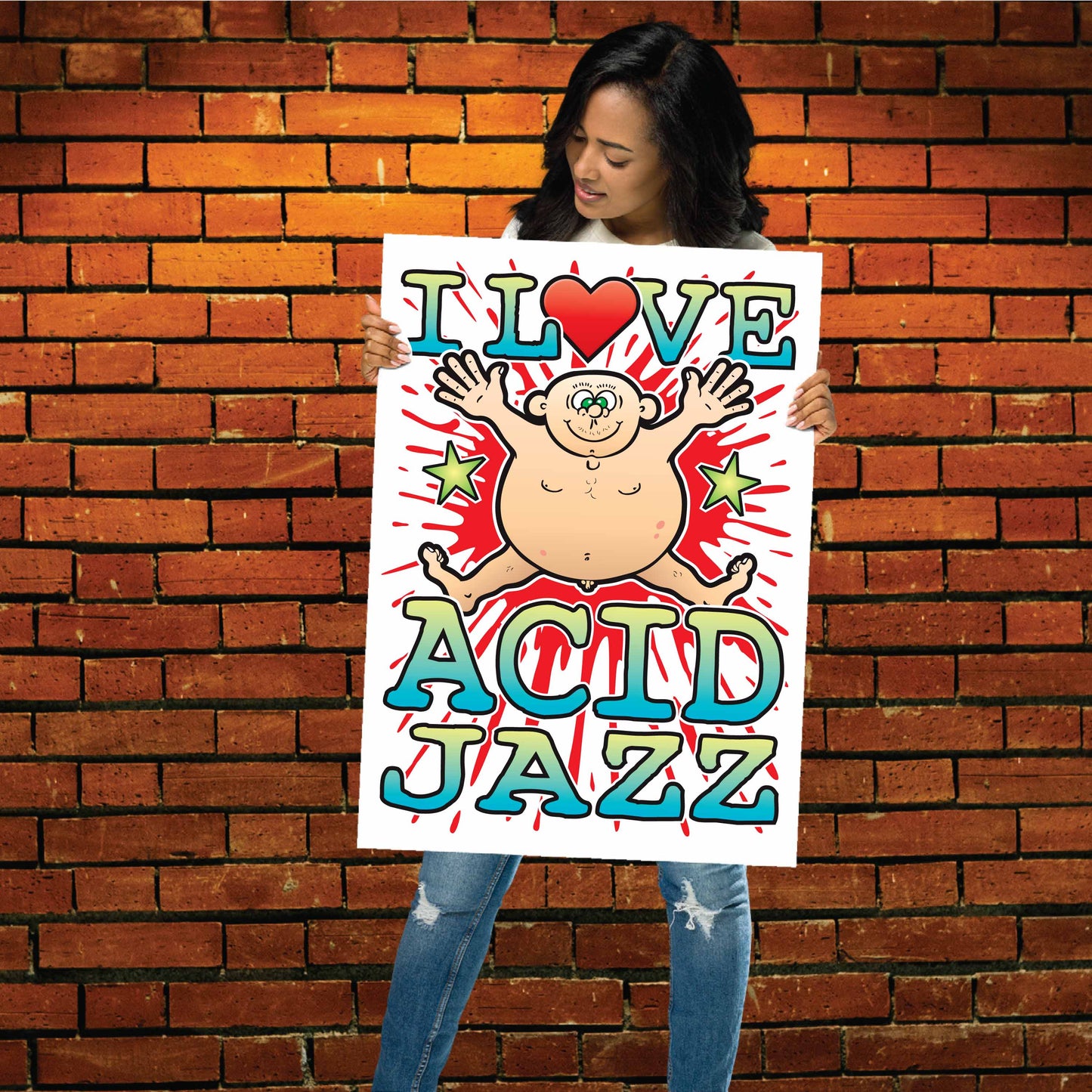 Acid Jazz 50x70cm Wall Art / Love Music Poster