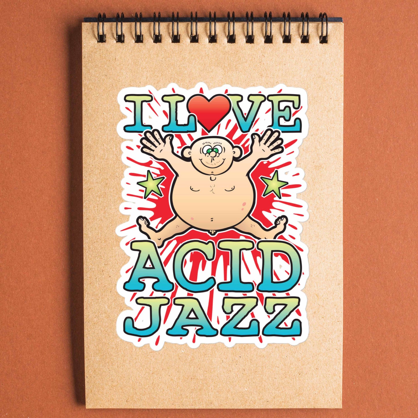 Acid Jazz Vinyl Kiss-Cut Sticker / 14 x 10cm