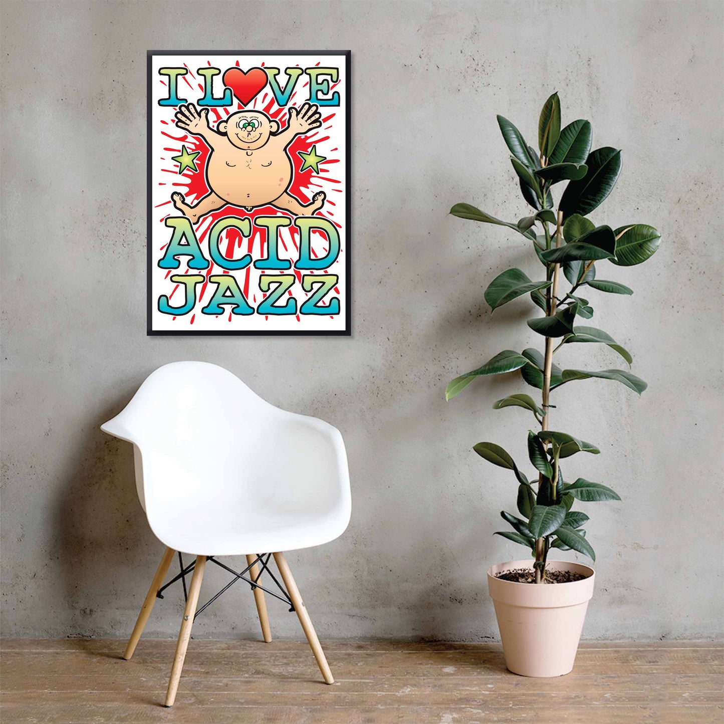 Acid Jazz 50x70cm Wall Art / Love Music Poster