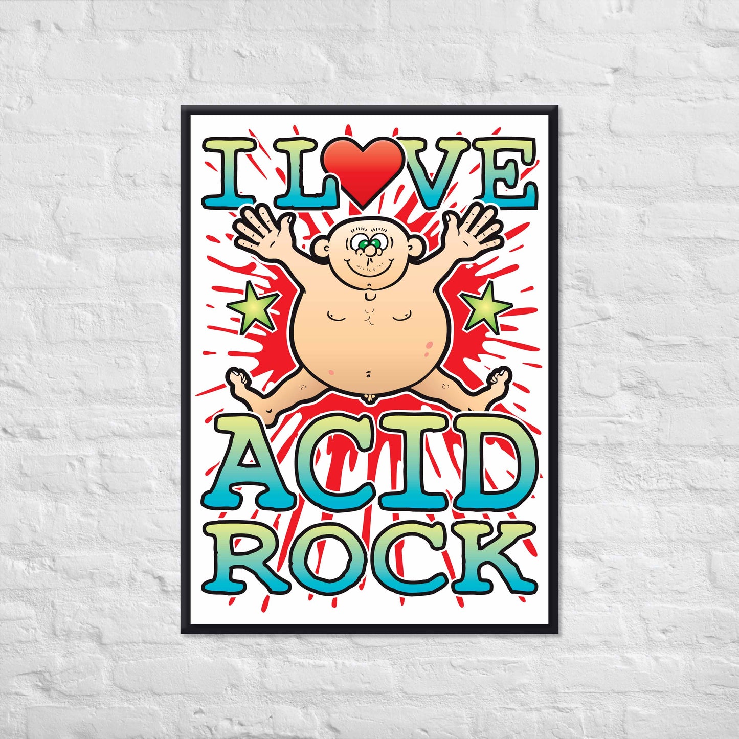 Acid Rock 50x70cm Wall Art / Love Music Poster