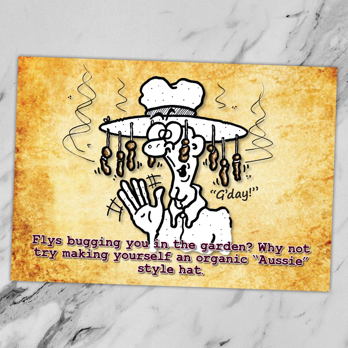 Aussie Hat Cartoon Art Print