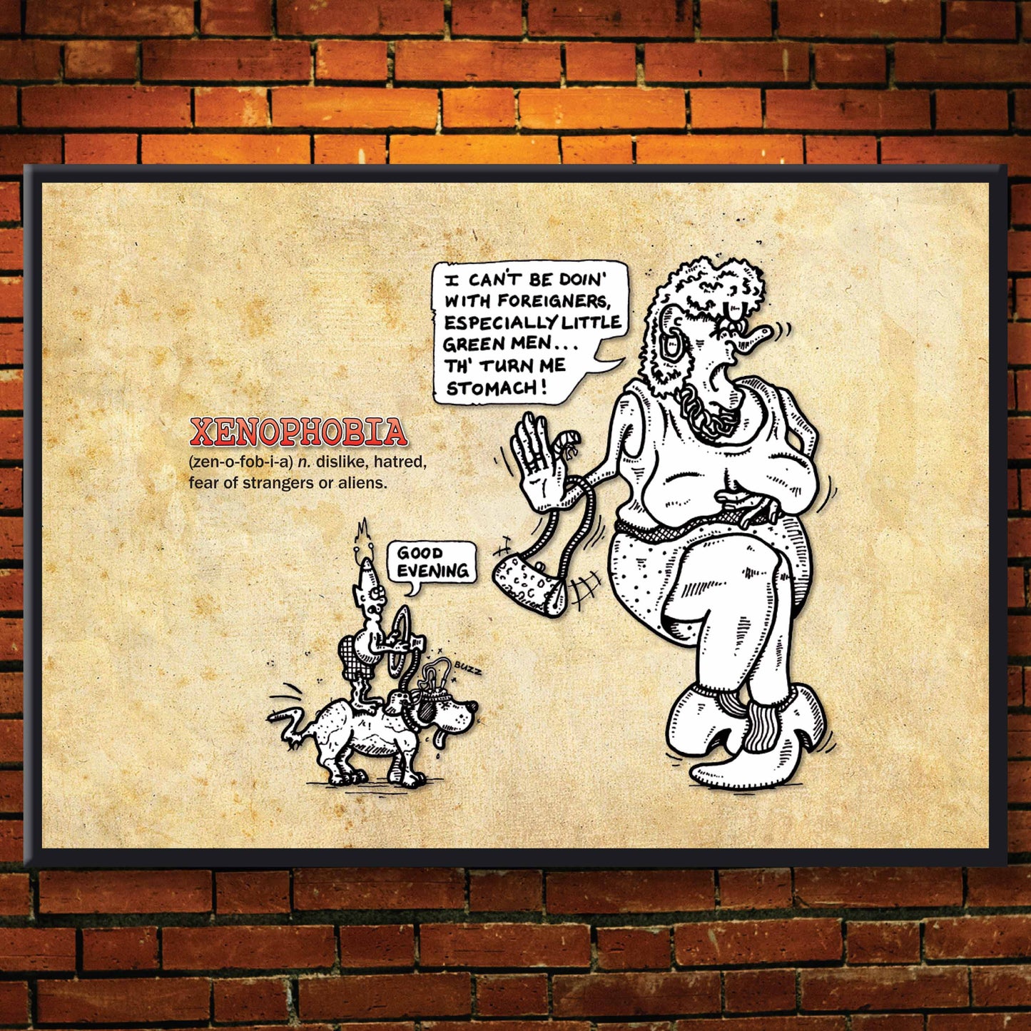 Xenophobia Cartoon Art Print