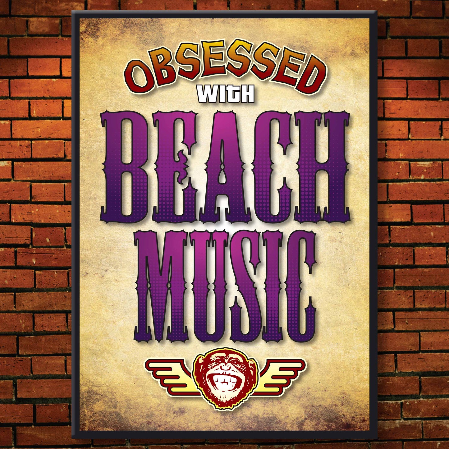 Beach Music - Obsessed Art Poster + Birthday / Greetings Card