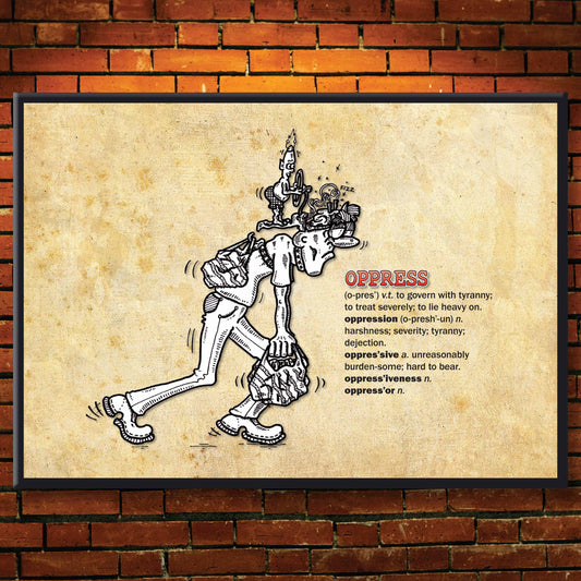 Oppress Cartoon Art Print