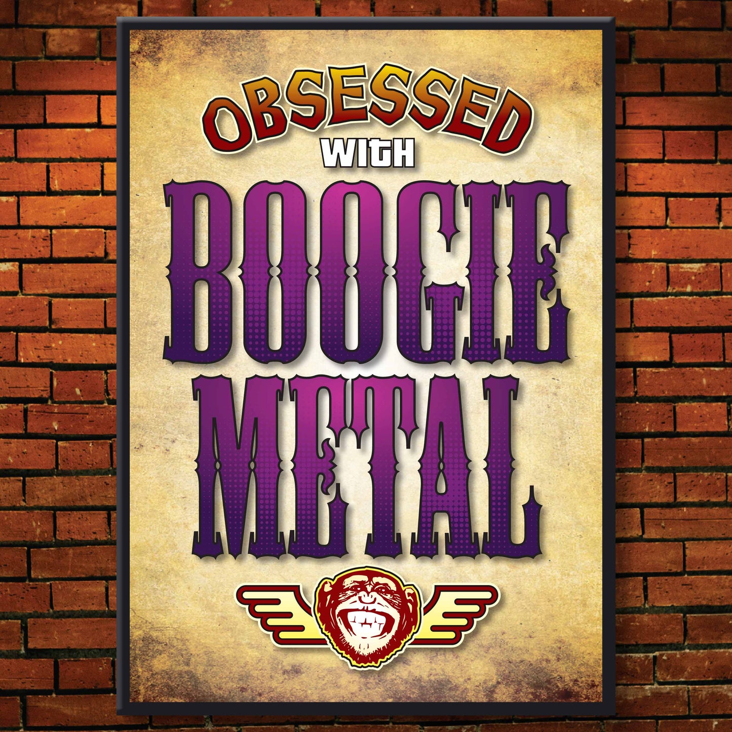 Boogie Metal - Obsessed Art Poster + Birthday / Greetings Card