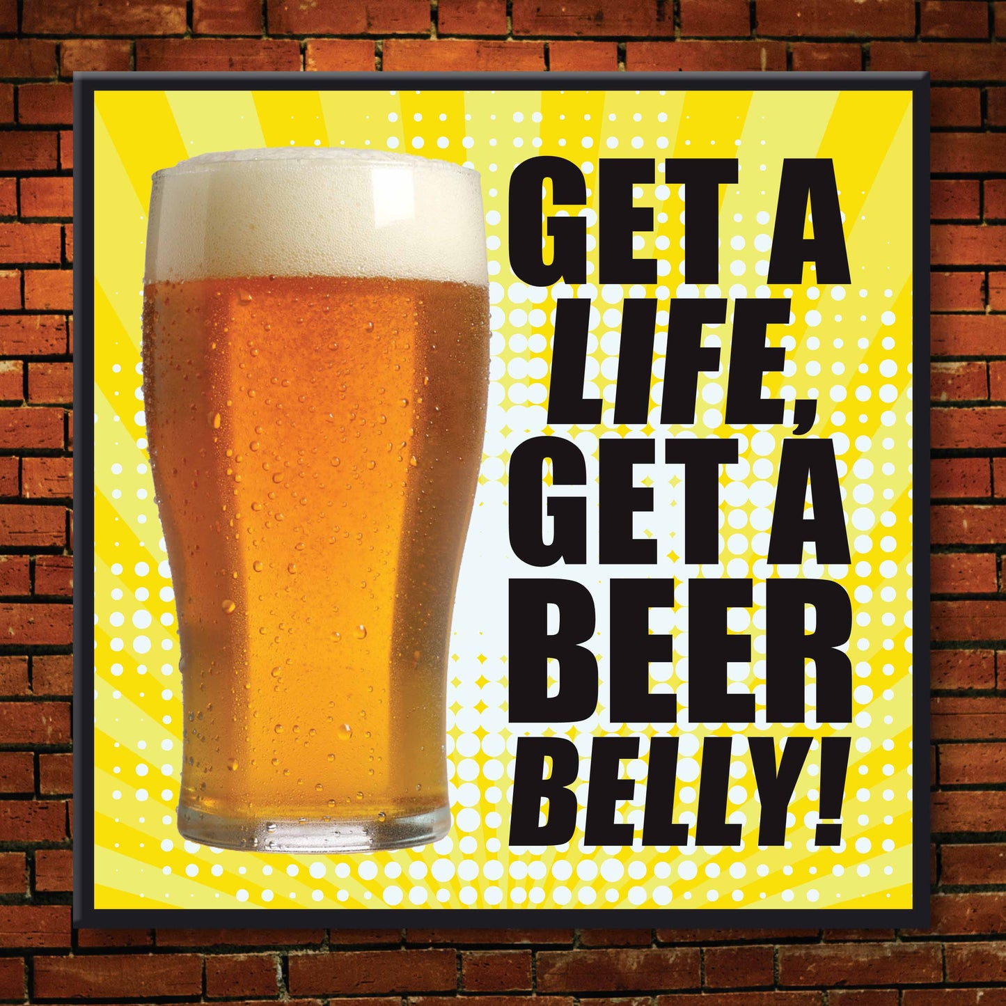 Beer Belly Art Print + Badge + Bottle Opener + Birthday Card