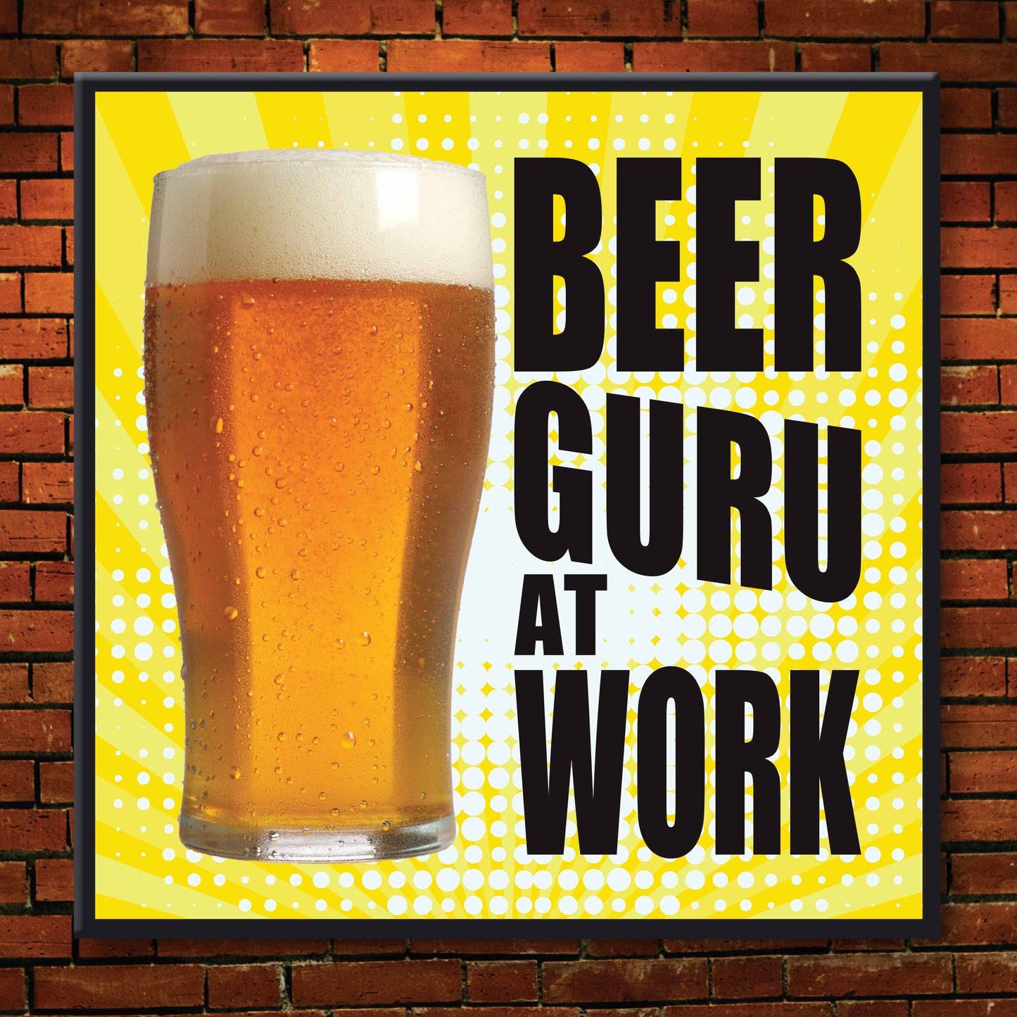 Beer Guru At Work Art Print + Badge + Bottle Opener + Birthday Card