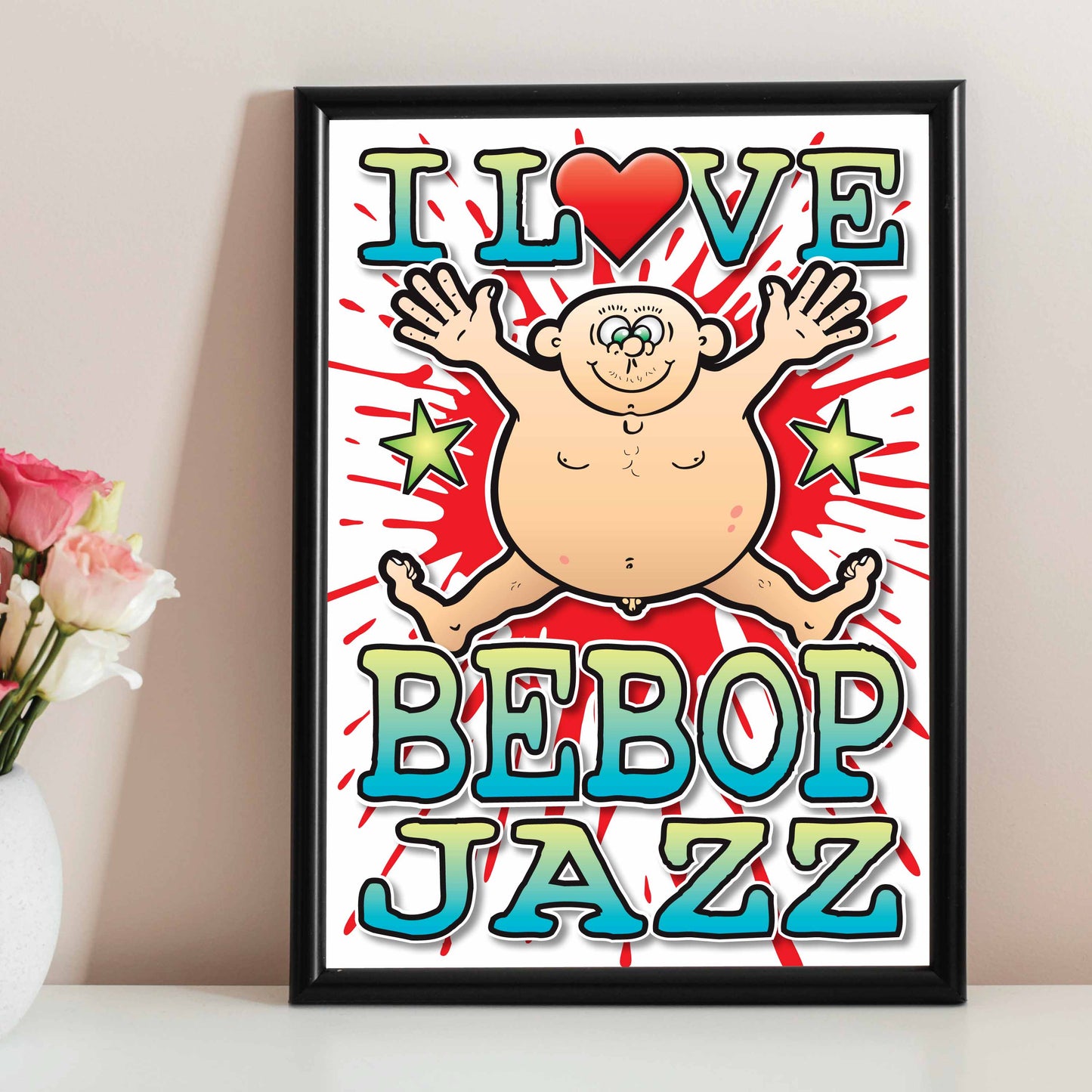 Bebop Jazz Art Print / Love Music Poster / Wall Décor / Rock Guru