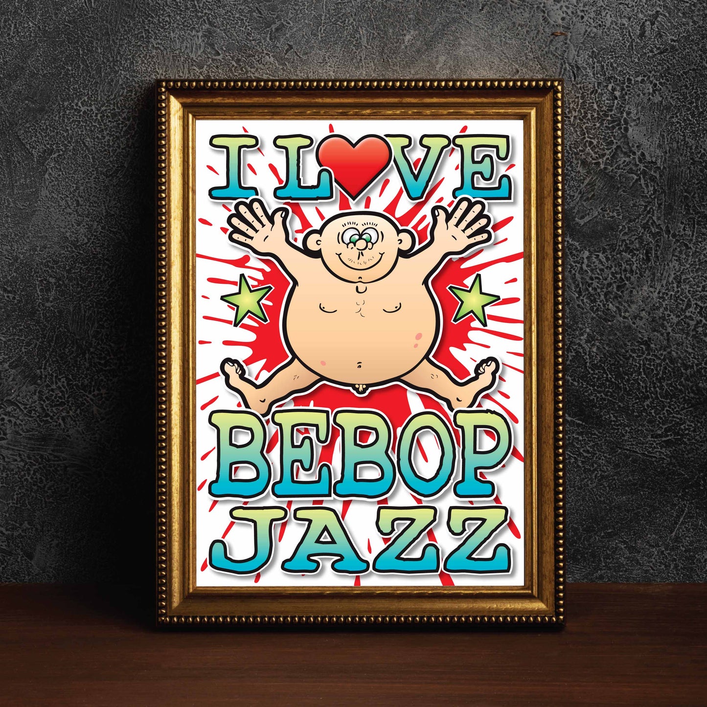 Bebop Jazz Art Print / Love Music Poster / Wall Décor / Rock Guru