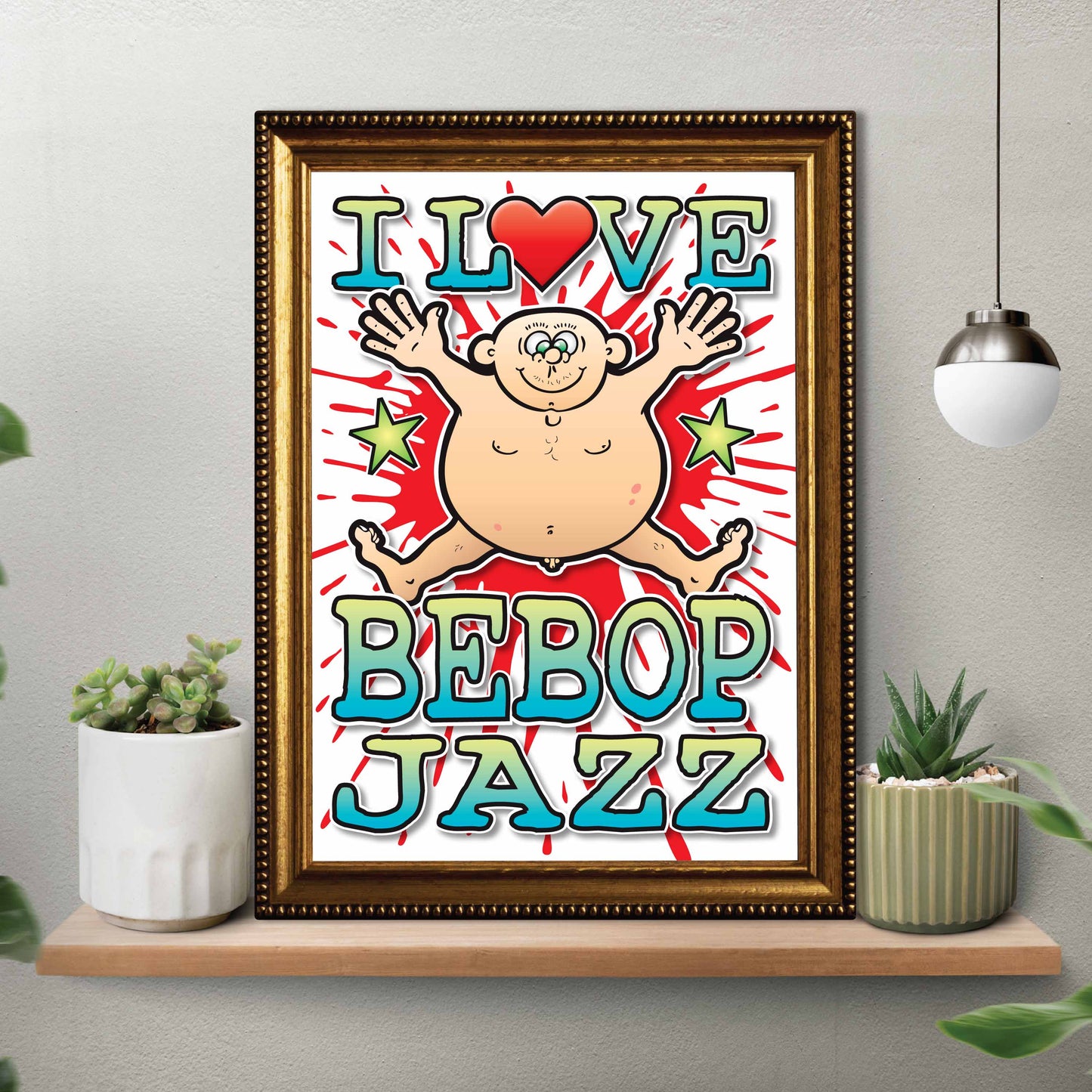 Bebop Jazz Art Print / Love Music Poster / Wall Décor / Rock Guru