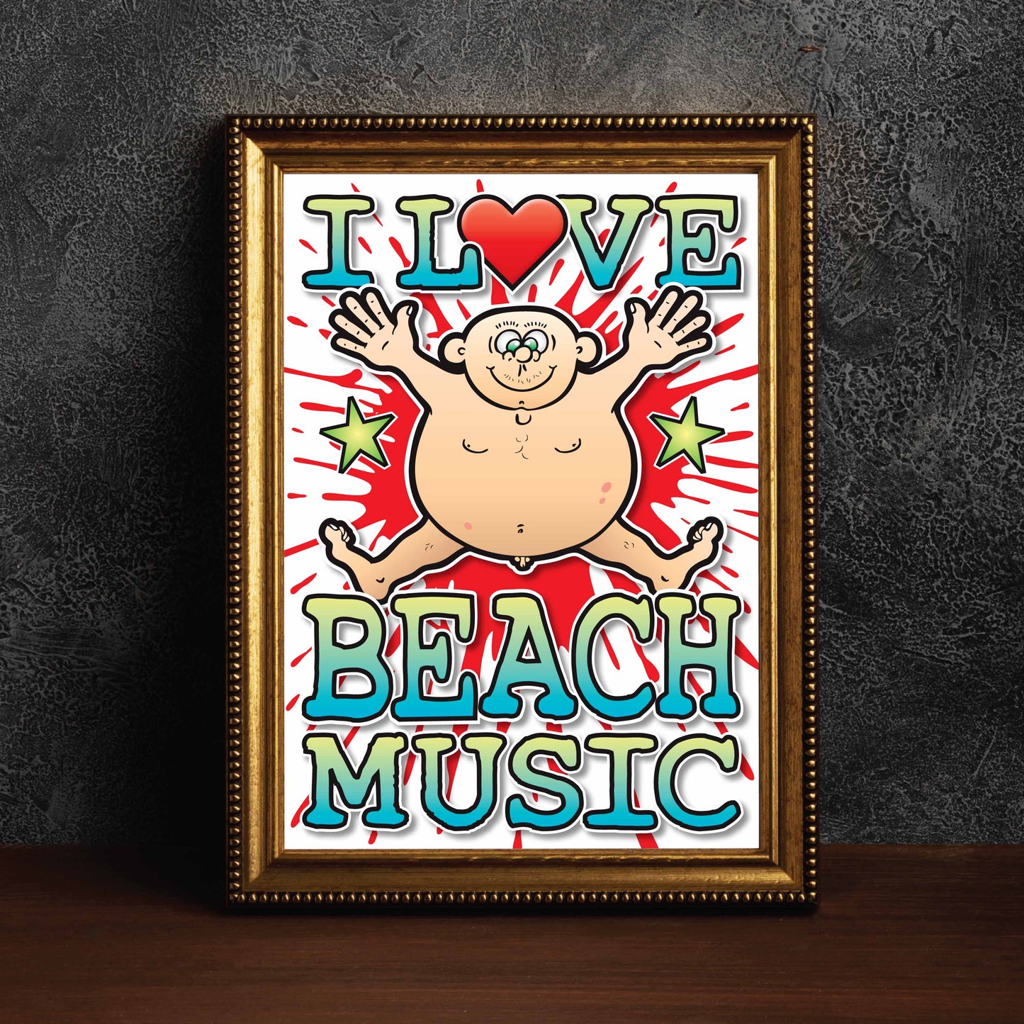 Beach Music Art Print / Love Music Poster / Wall Décor / Rock Guru