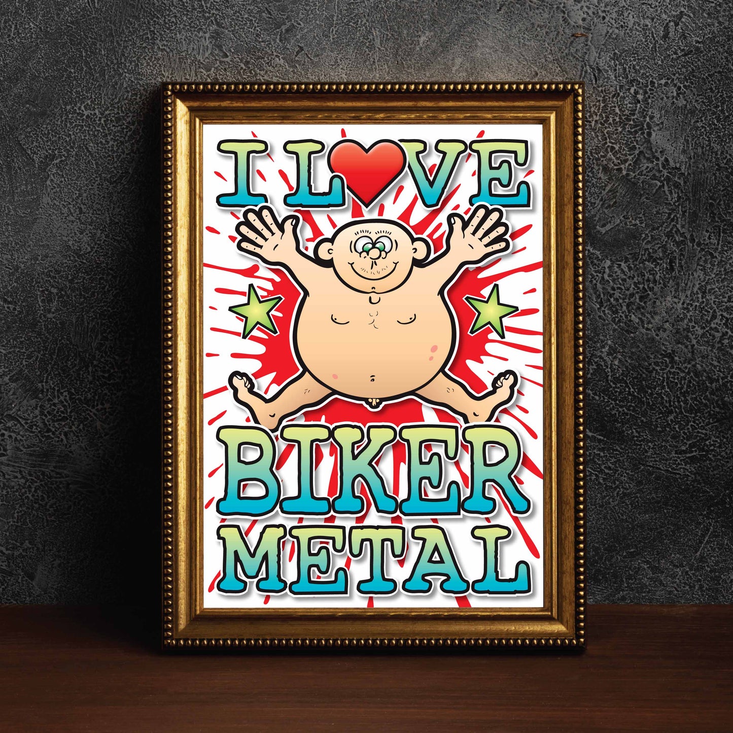 Biker Metal Art Print / Love Music Poster / Wall Décor / Rock Guru