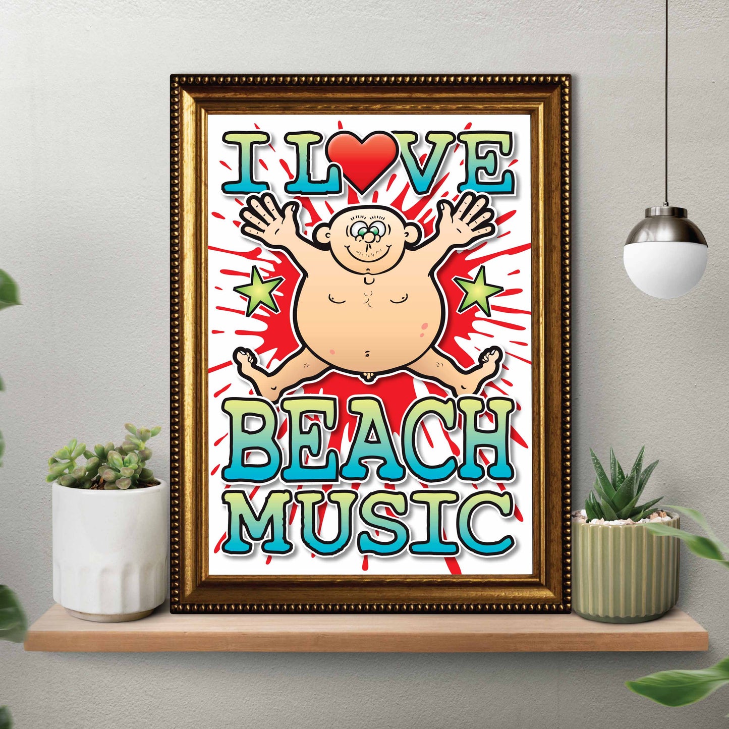 Beach Music Art Print / Love Music Poster / Wall Décor / Rock Guru