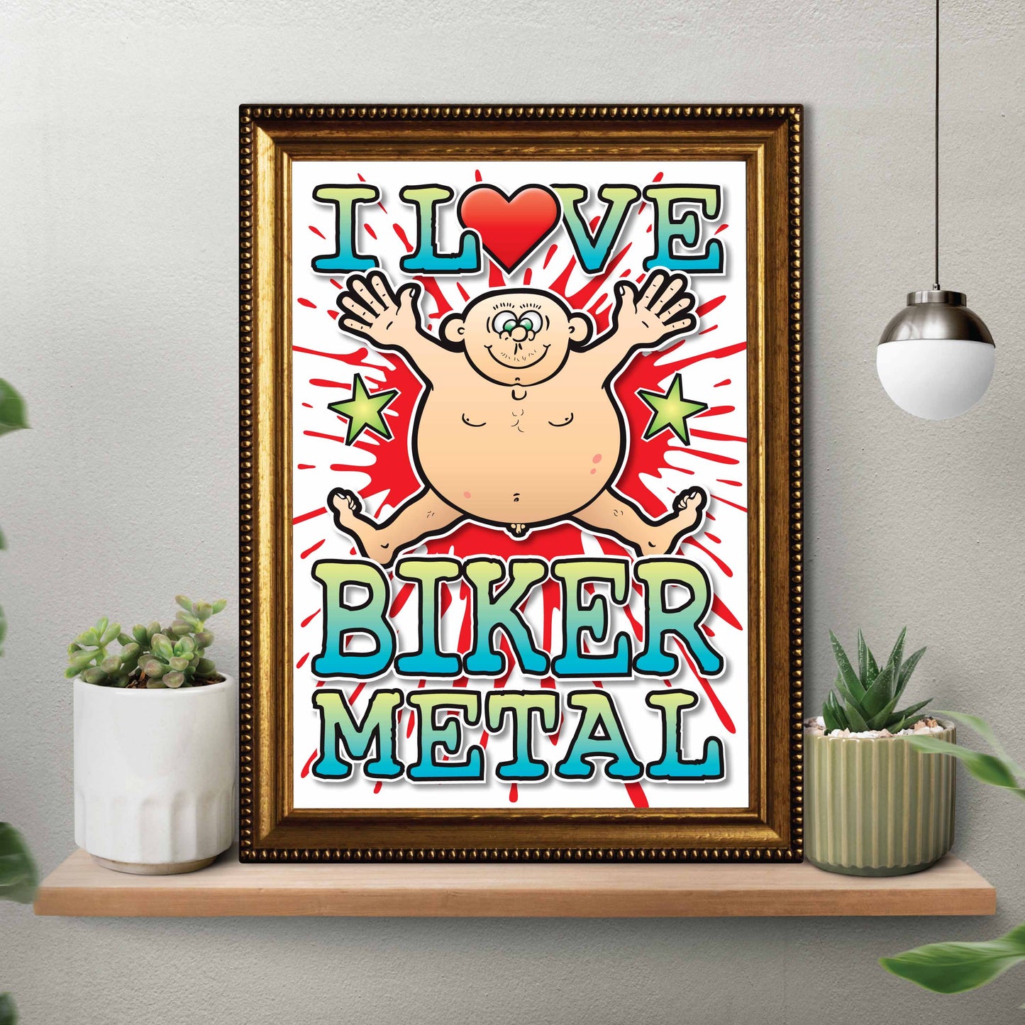 Biker Metal Art Print / Love Music Poster / Wall Décor / Rock Guru