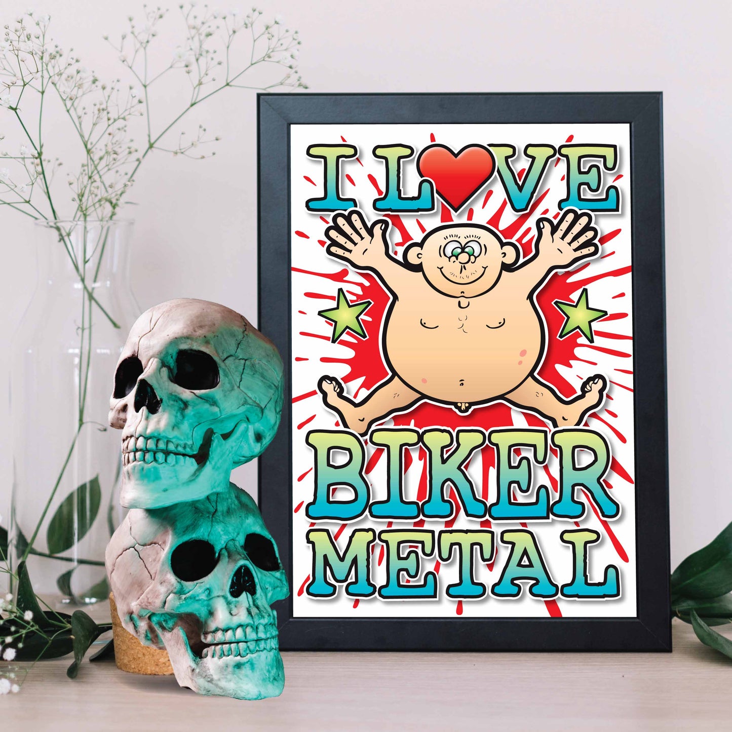 Biker Metal Art Print / Love Music Poster / Wall Décor / Rock Guru