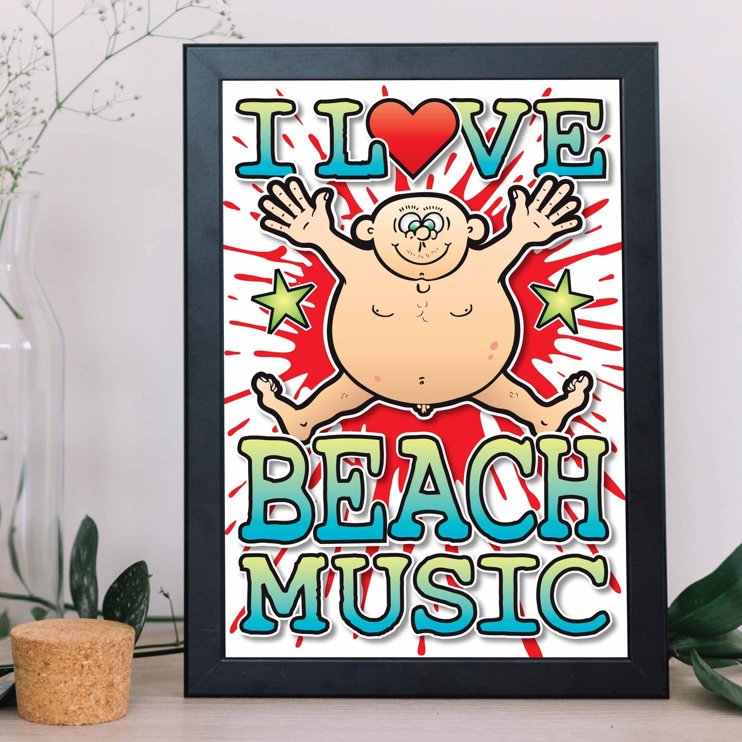 Beach Music Art Print / Love Music Poster / Wall Décor / Rock Guru