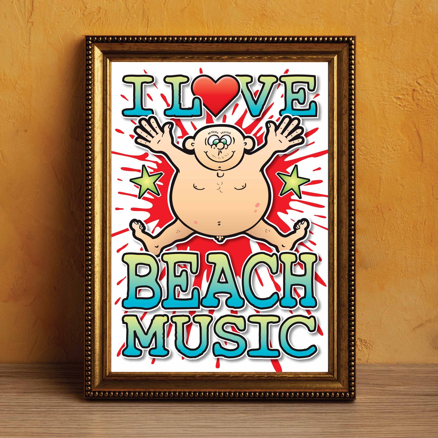 Beach Music Art Print / Love Music Poster / Wall Décor / Rock Guru