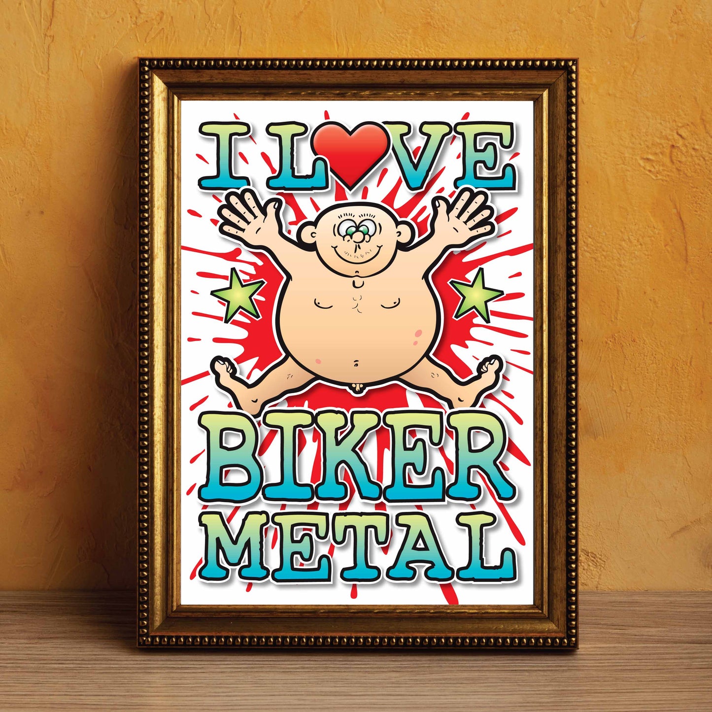 Biker Metal Art Print / Love Music Poster / Wall Décor / Rock Guru