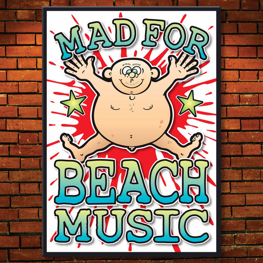Beach Music Art Print / Mad For Music Poster / Wall Décor