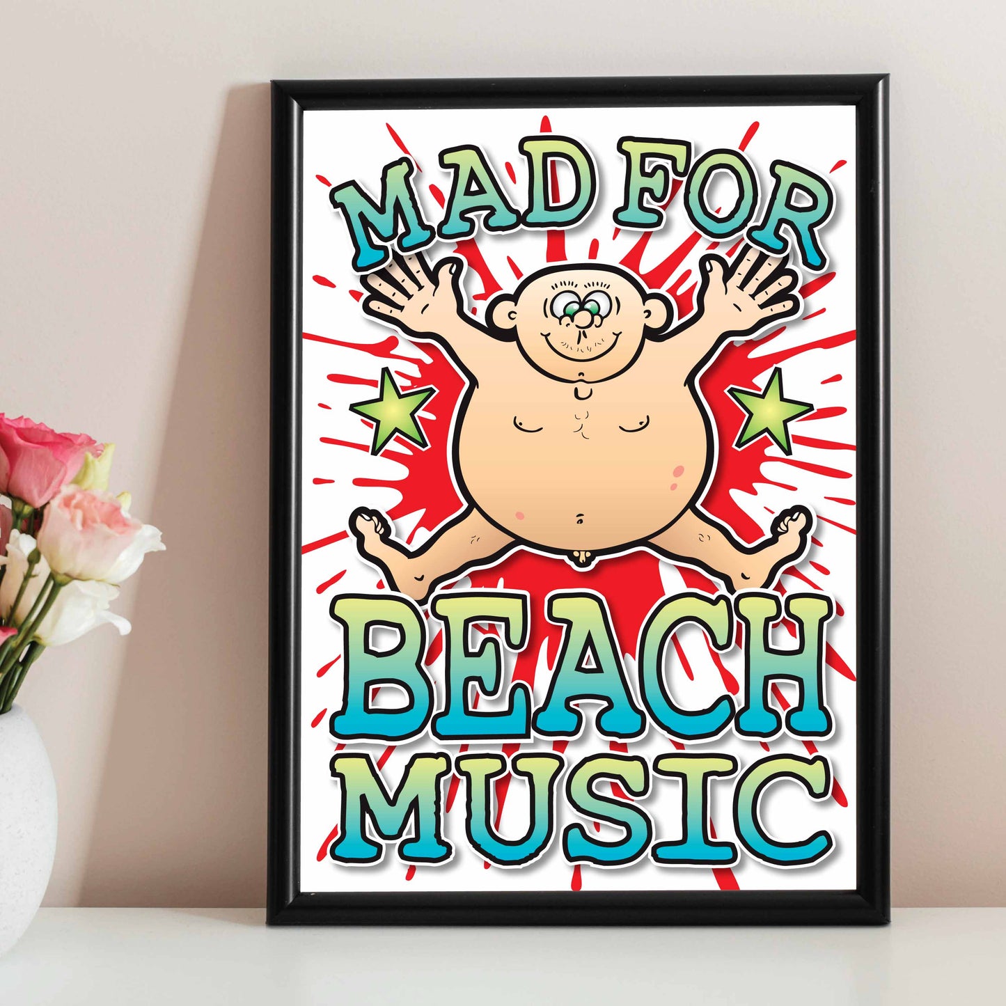 Beach Music Art Print / Mad For Music Poster / Wall Décor
