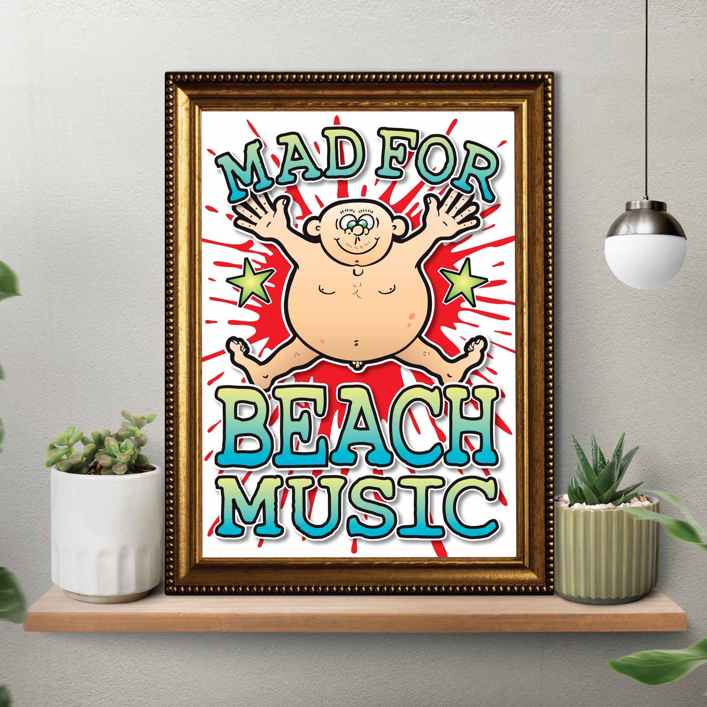 Beach Music Art Print / Mad For Music Poster / Wall Décor