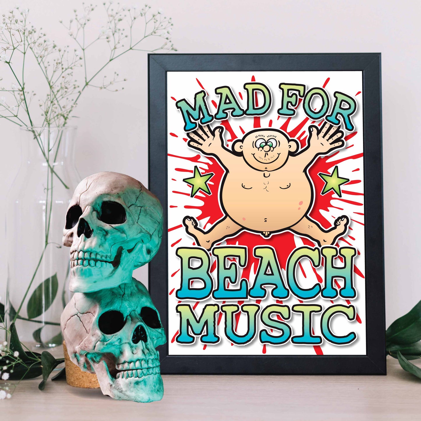 Beach Music Art Print / Mad For Music Poster / Wall Décor