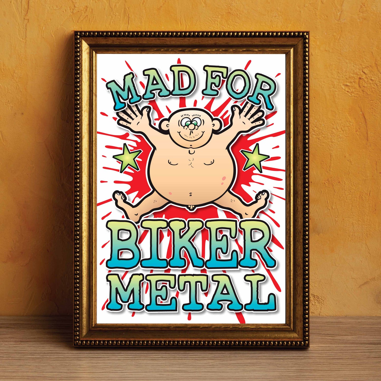 Biker Metal Art Print / Mad For Music Poster / Wall Décor