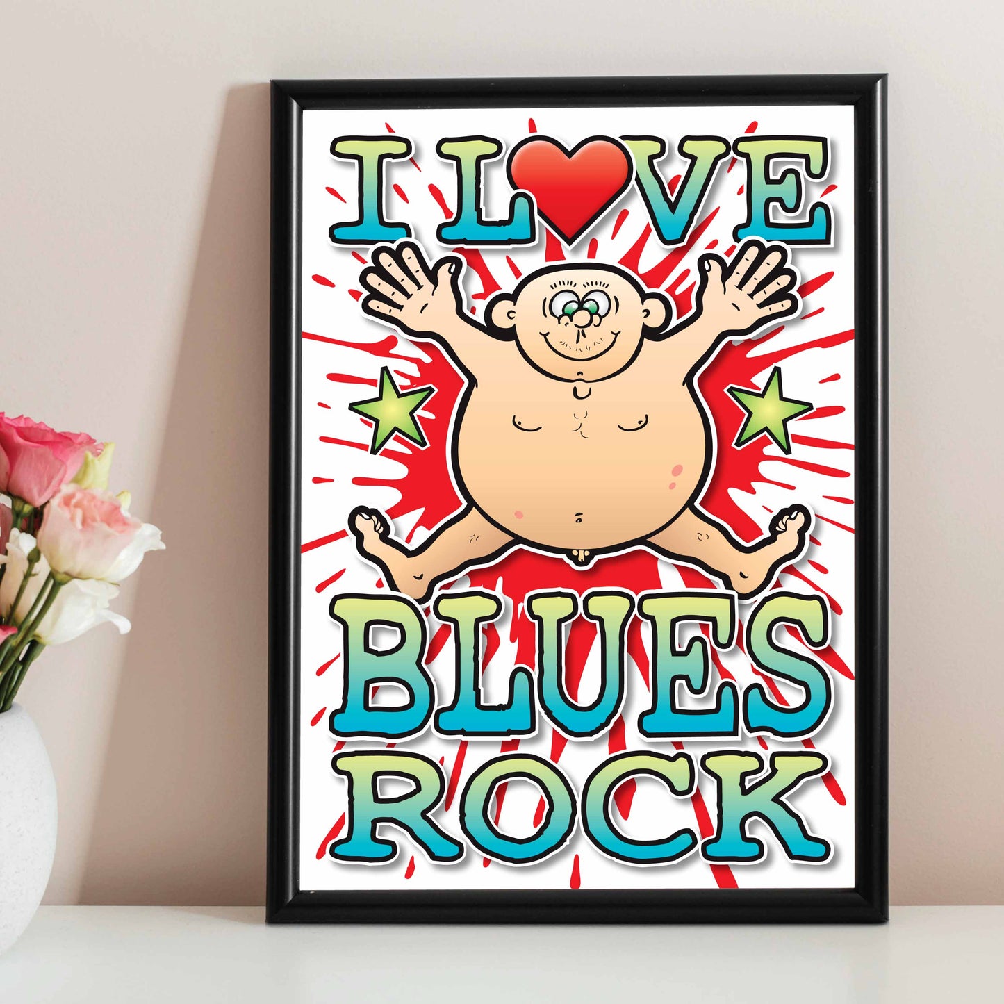 Blues Rock Art Print / Love Music Poster / Wall Décor / Rock Guru