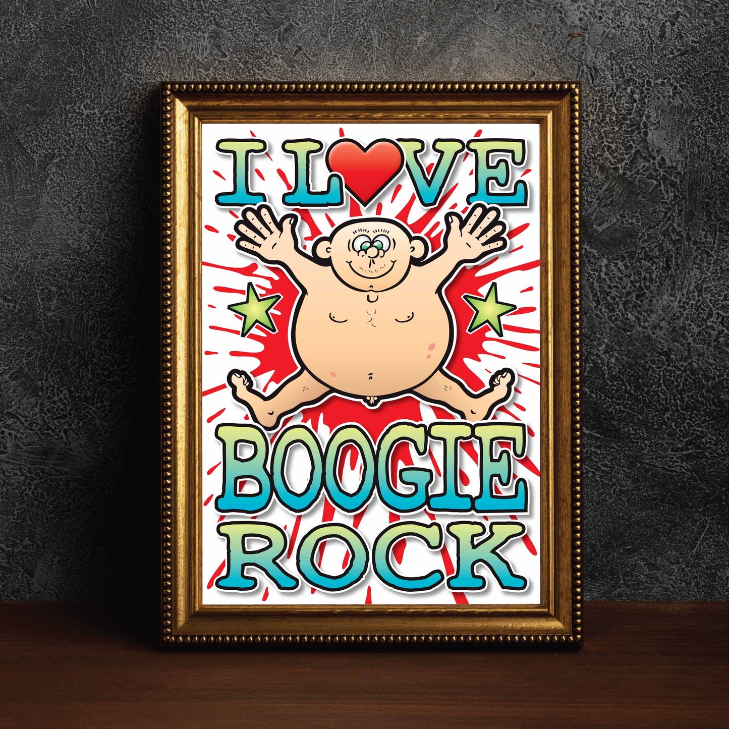 Boogie Rock Art Print / Love Music Poster / Wall Décor / Rock Guru