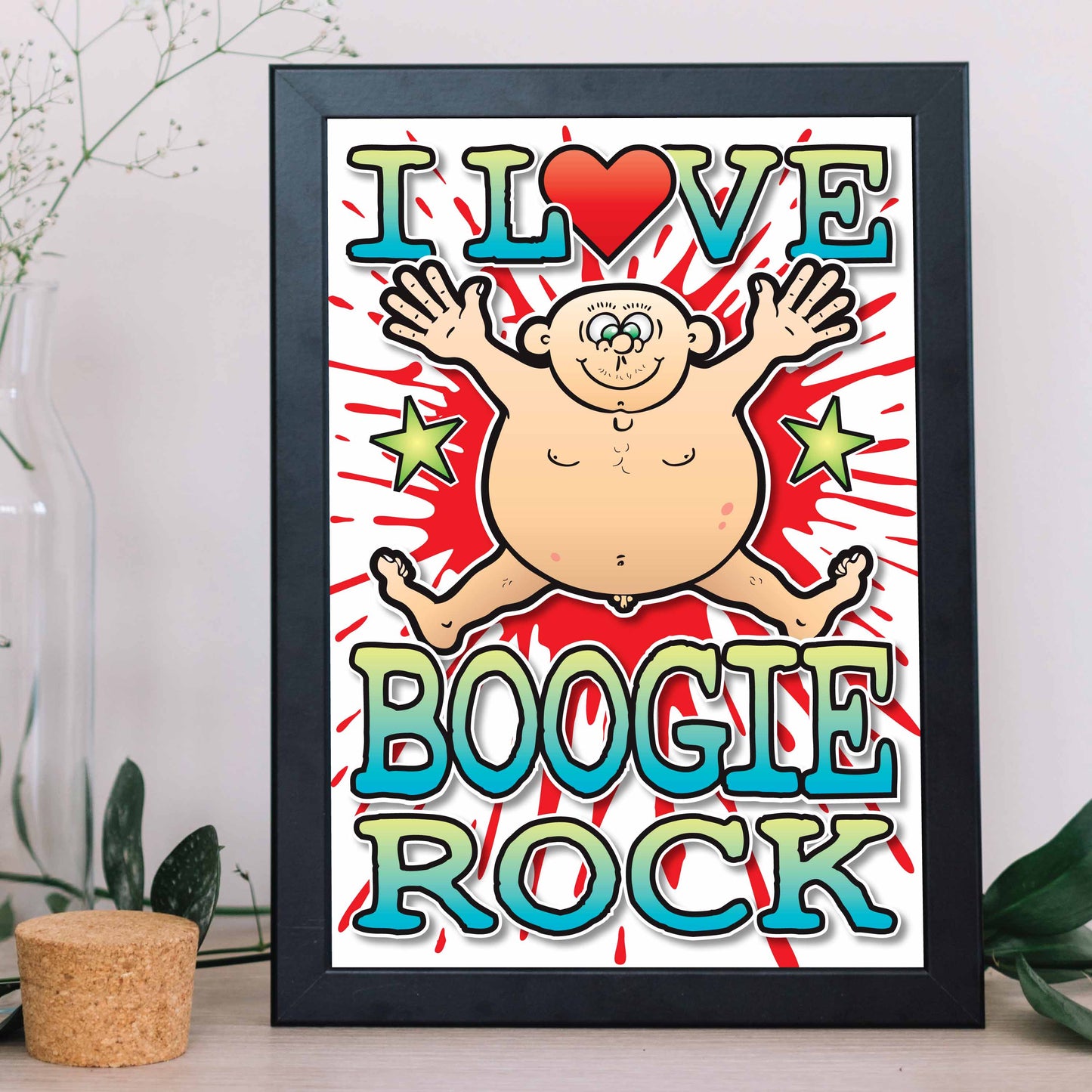 Boogie Rock Art Print / Love Music Poster / Wall Décor / Rock Guru