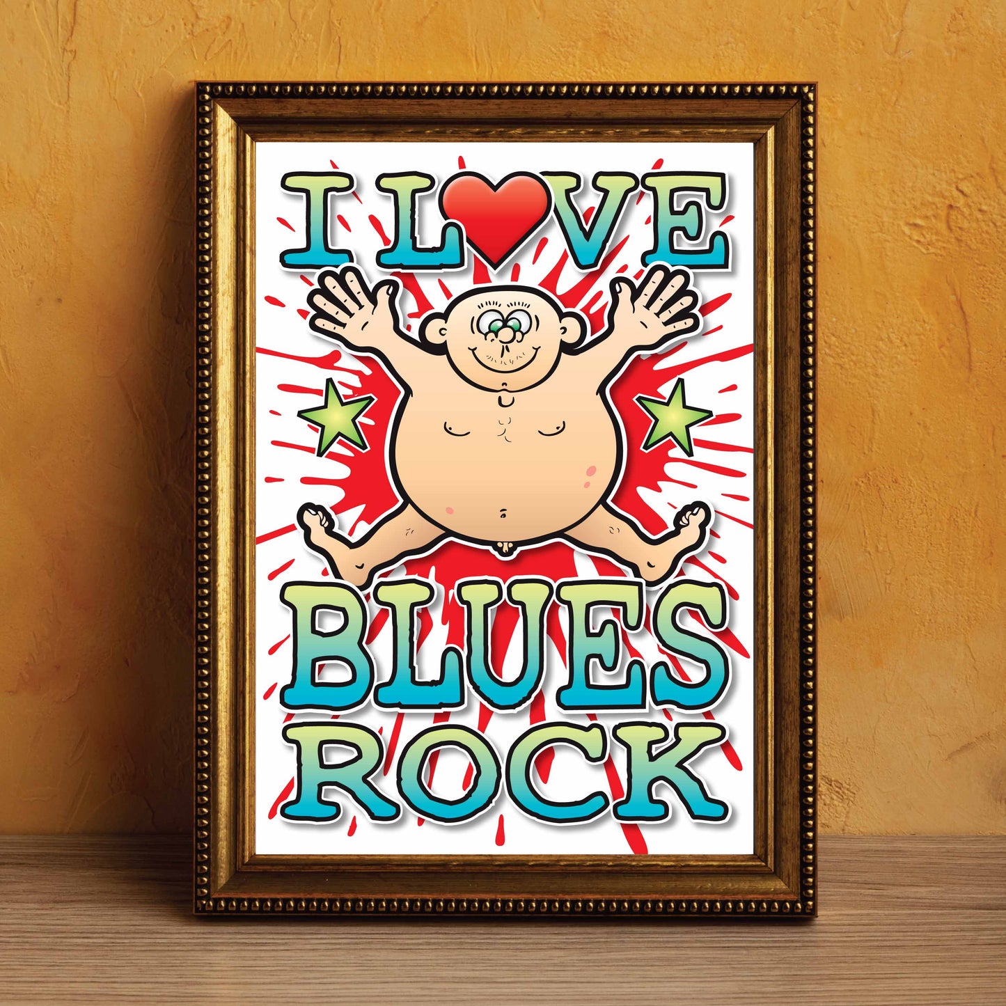 Blues Rock Art Print / Love Music Poster / Wall Décor / Rock Guru