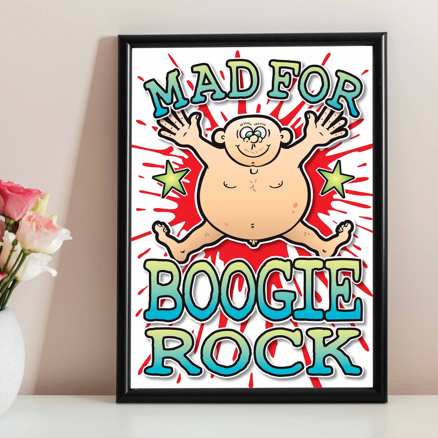 Boogie Rock Art Print / Mad For Music Poster / Wall Décor