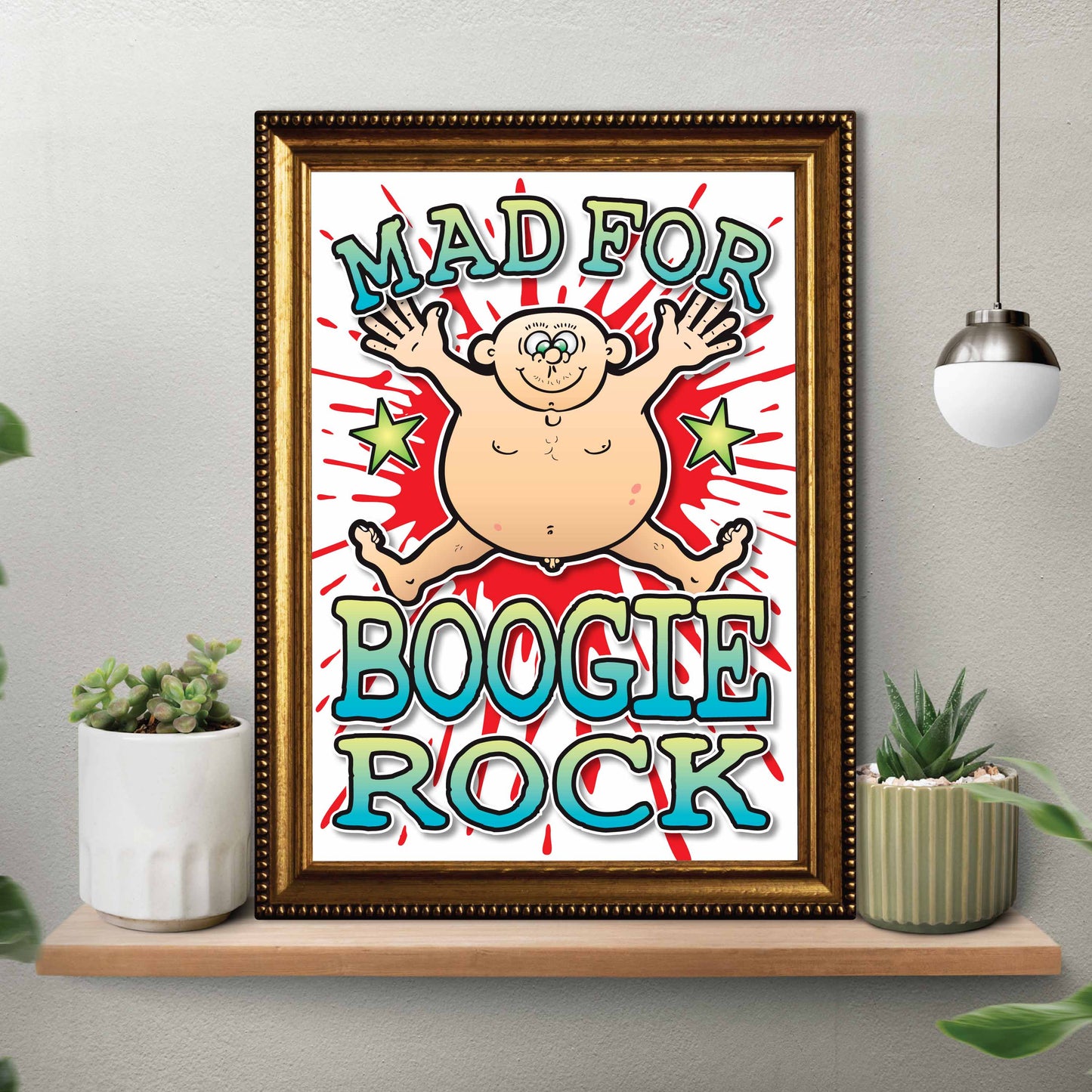 Boogie Rock Art Print / Mad For Music Poster / Wall Décor