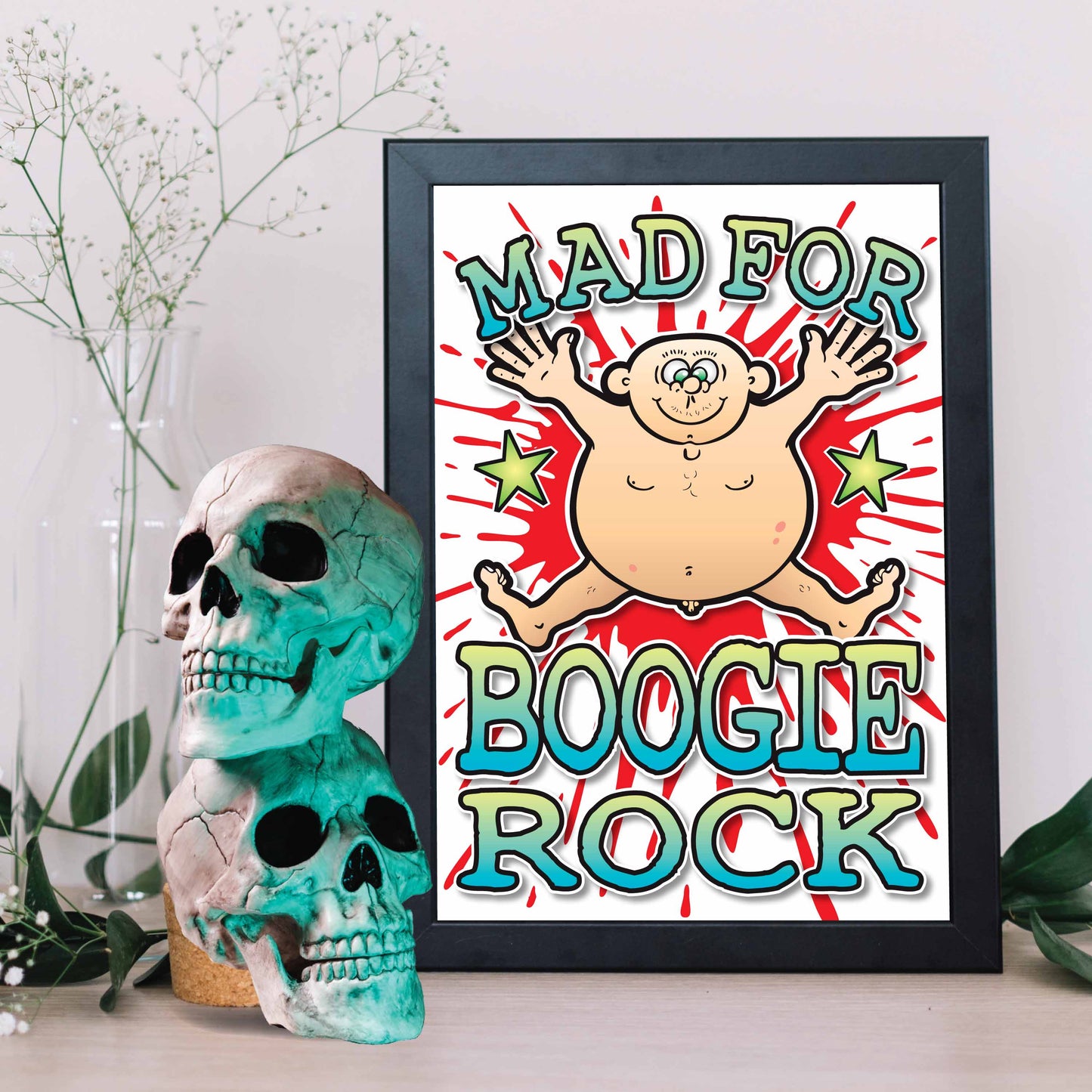 Boogie Rock Art Print / Mad For Music Poster / Wall Décor