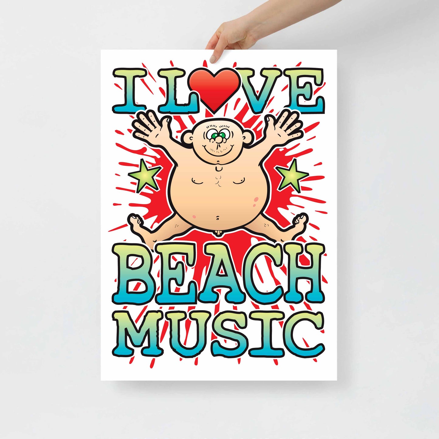 Beach Music 50x70cm Wall Art / Love Music Poster