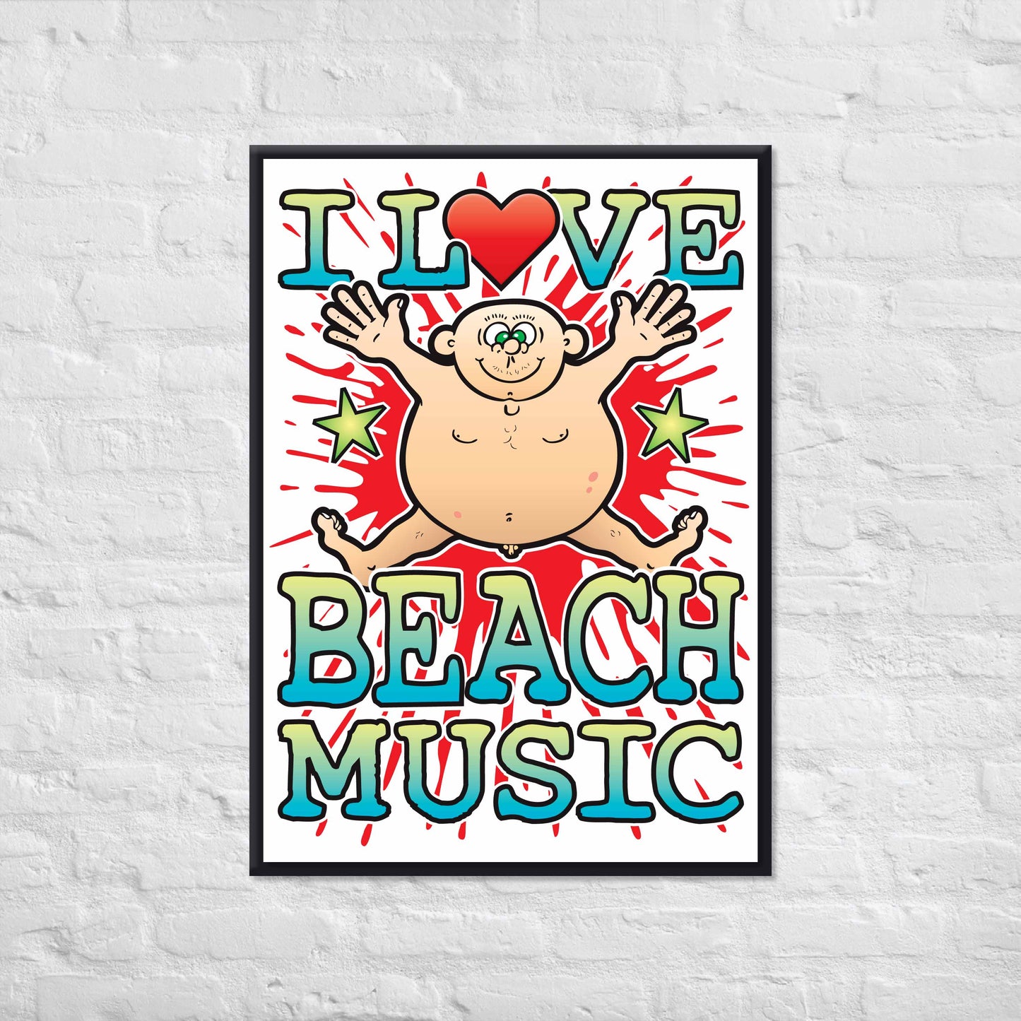 Beach Music 50x70cm Wall Art / Love Music Poster