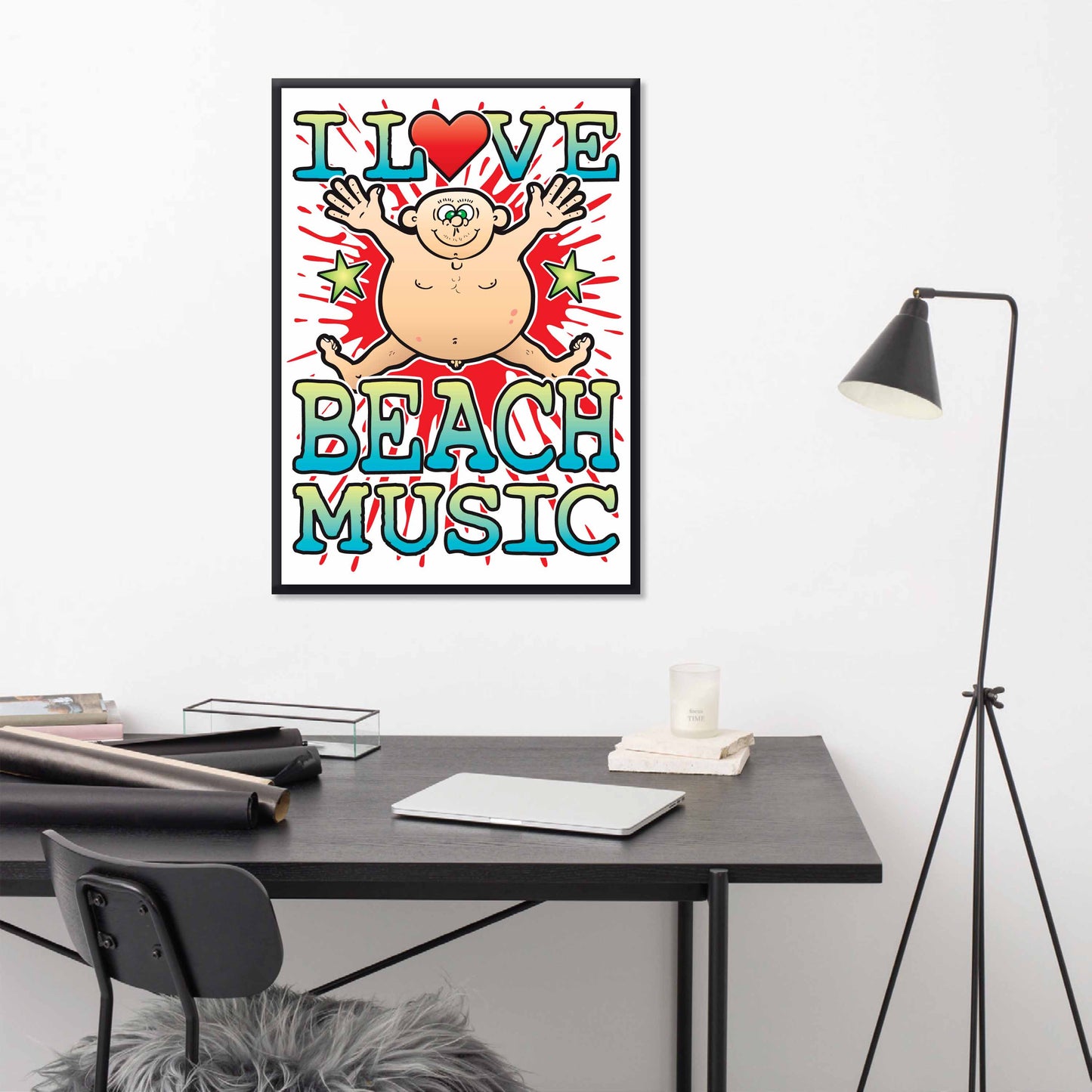 Beach Music 50x70cm Wall Art / Love Music Poster